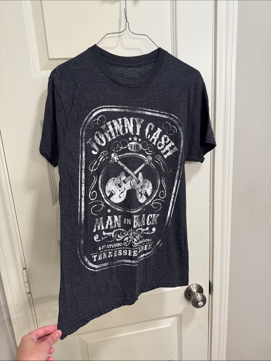 Ash Other - Ash Black Graphic Johnny Cash Tee with White Print